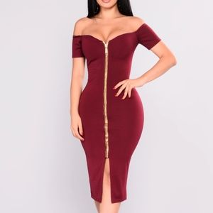 Zip Front Bodycon Dress